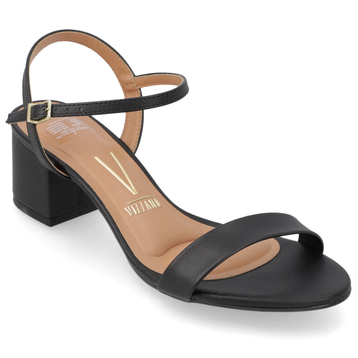 Sandalia Taco Ancho EcoCuero Negra 35