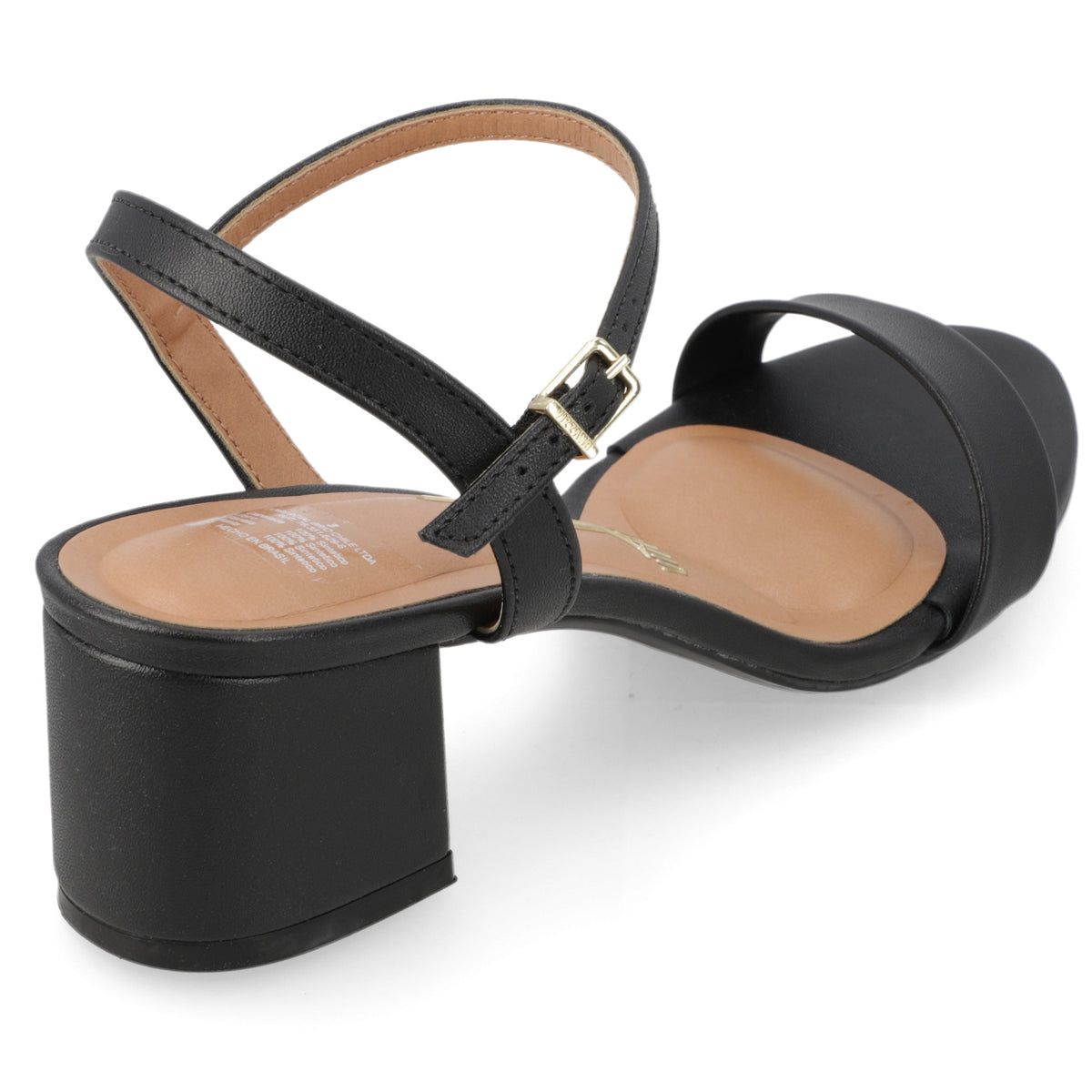 Sandalia Taco Ancho EcoCuero Negra 35