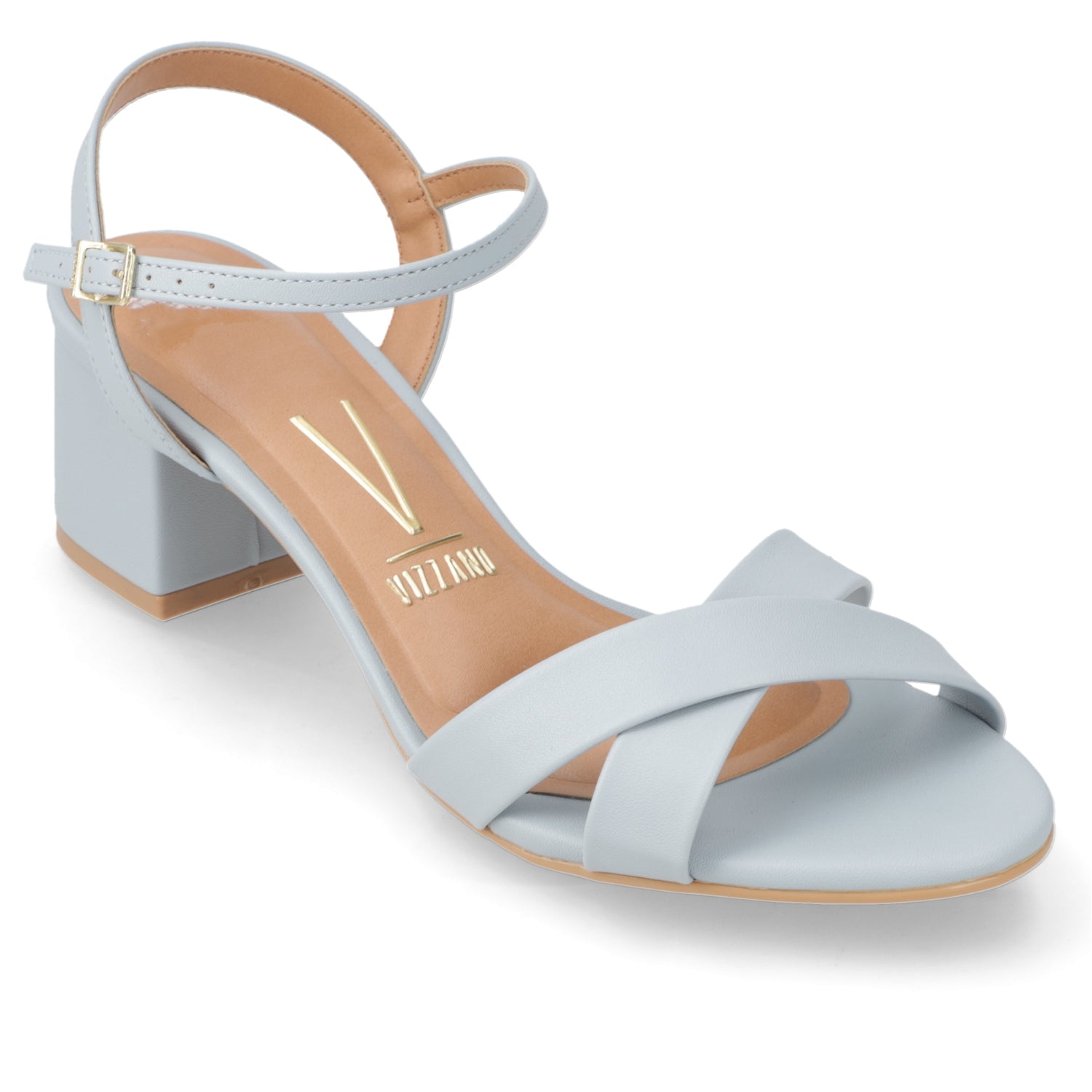 Sandalia Taco Ancho Medio Celeste Vizzano Ecocuero 35 / Celeste