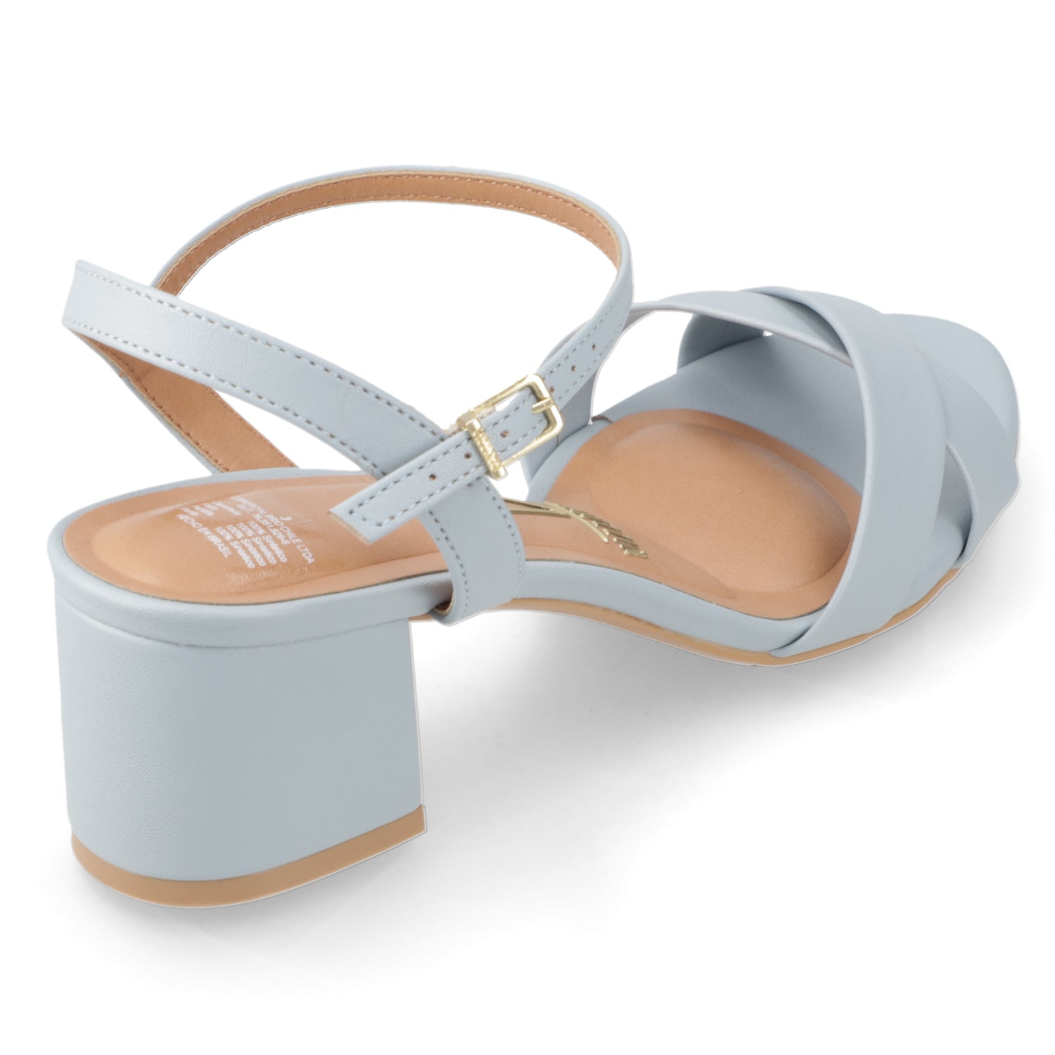 Sandalia Taco Ancho Medio Celeste Vizzano Ecocuero 35 / Celeste