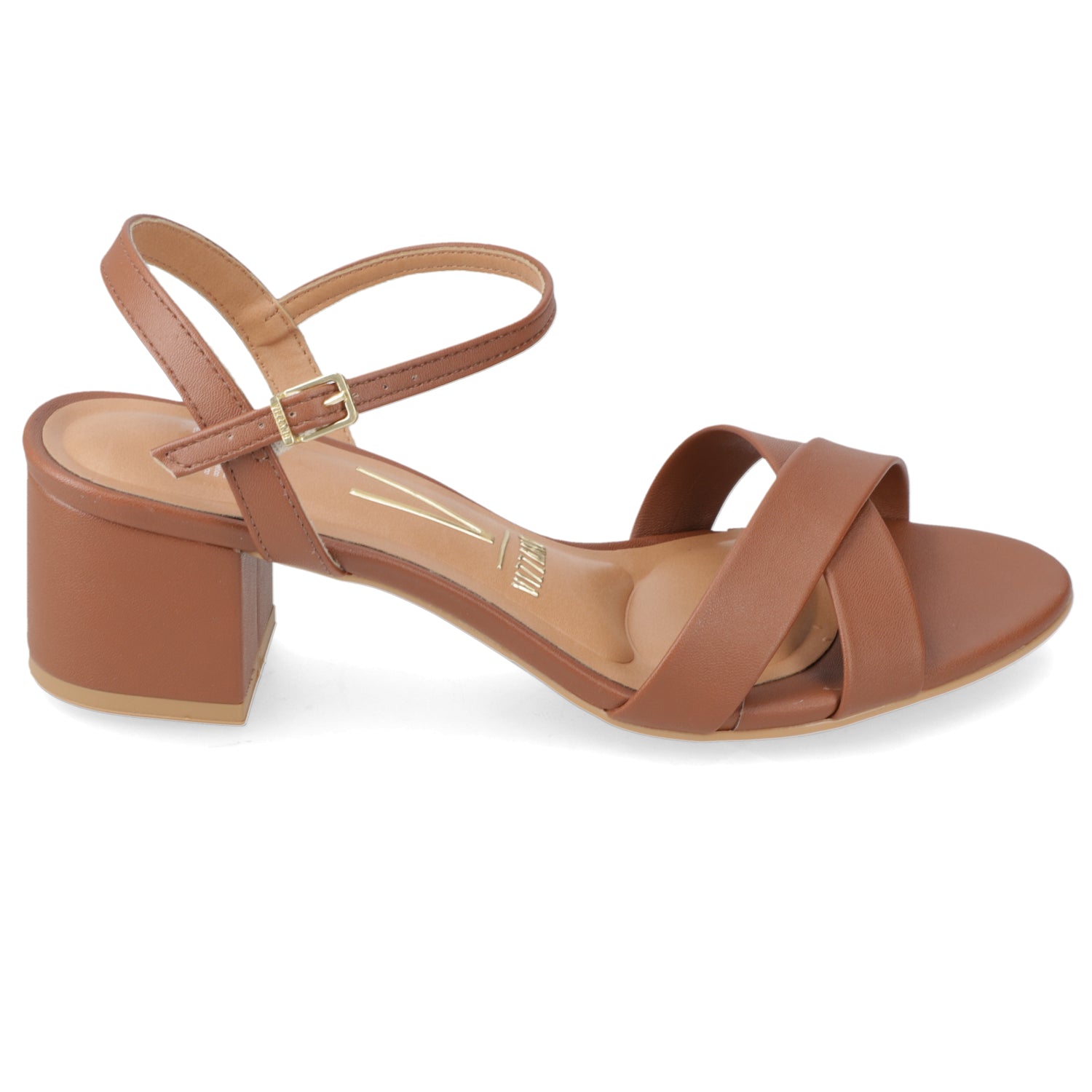 Sandalia Taco Ancho Medio Café Vizzano Ecocuero 35 / Café