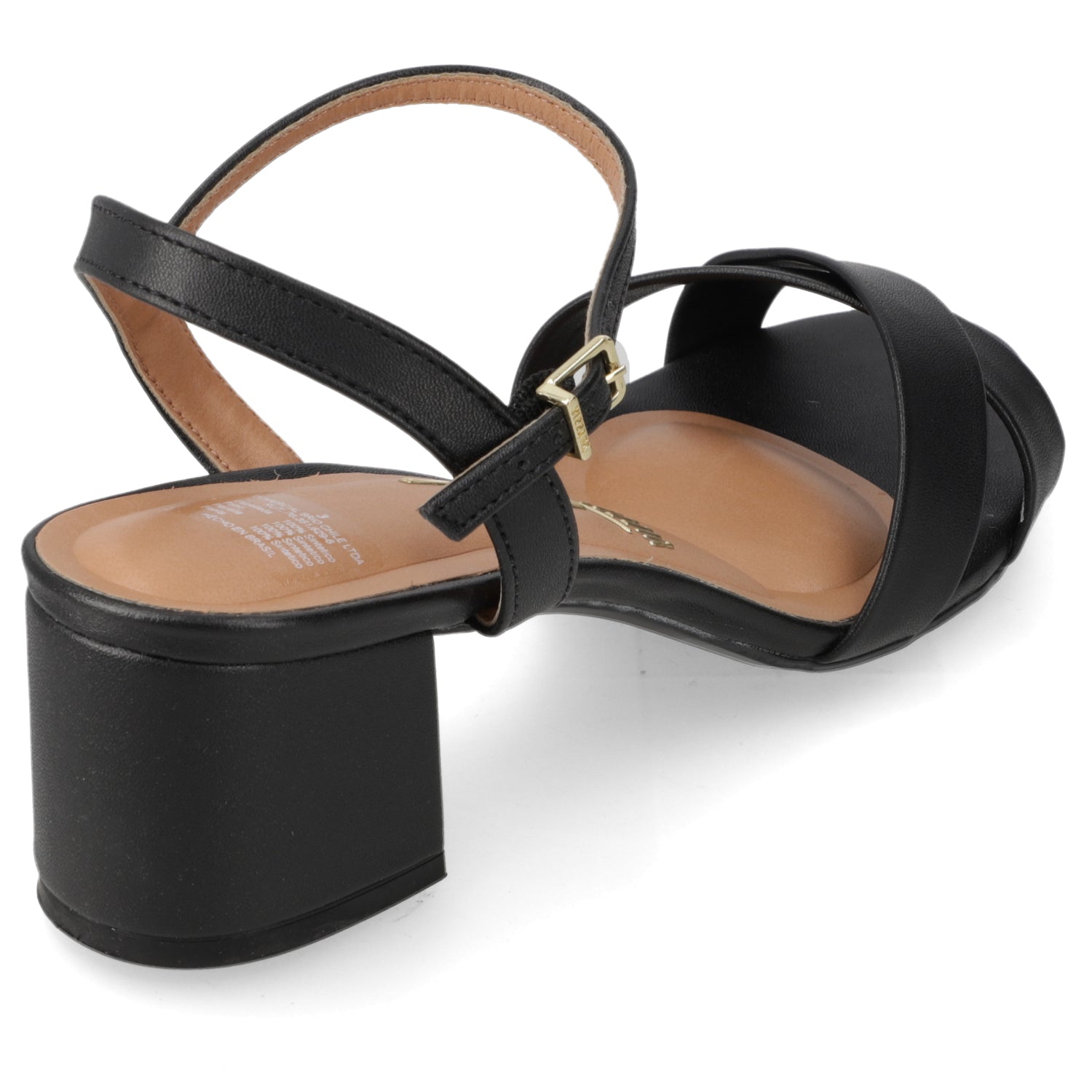 Sandalia Taco Ancho Medio Negro Vizzano Ecocuero 35 / Negro