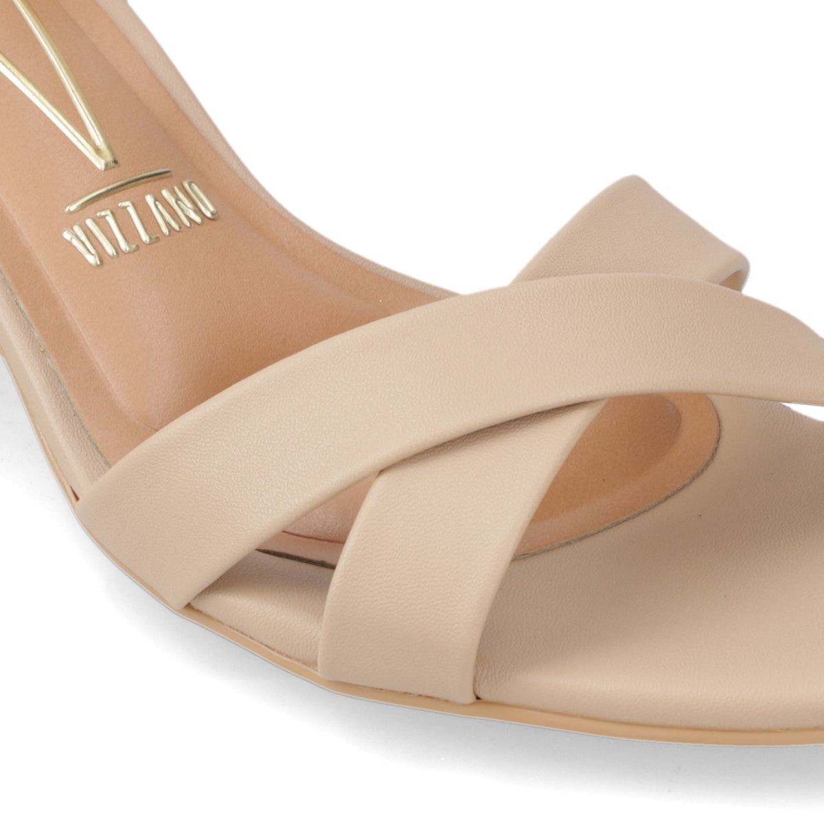 Sandalia Taco Ancho Medio Beige Vizzano Ecocuero 35 / Beige