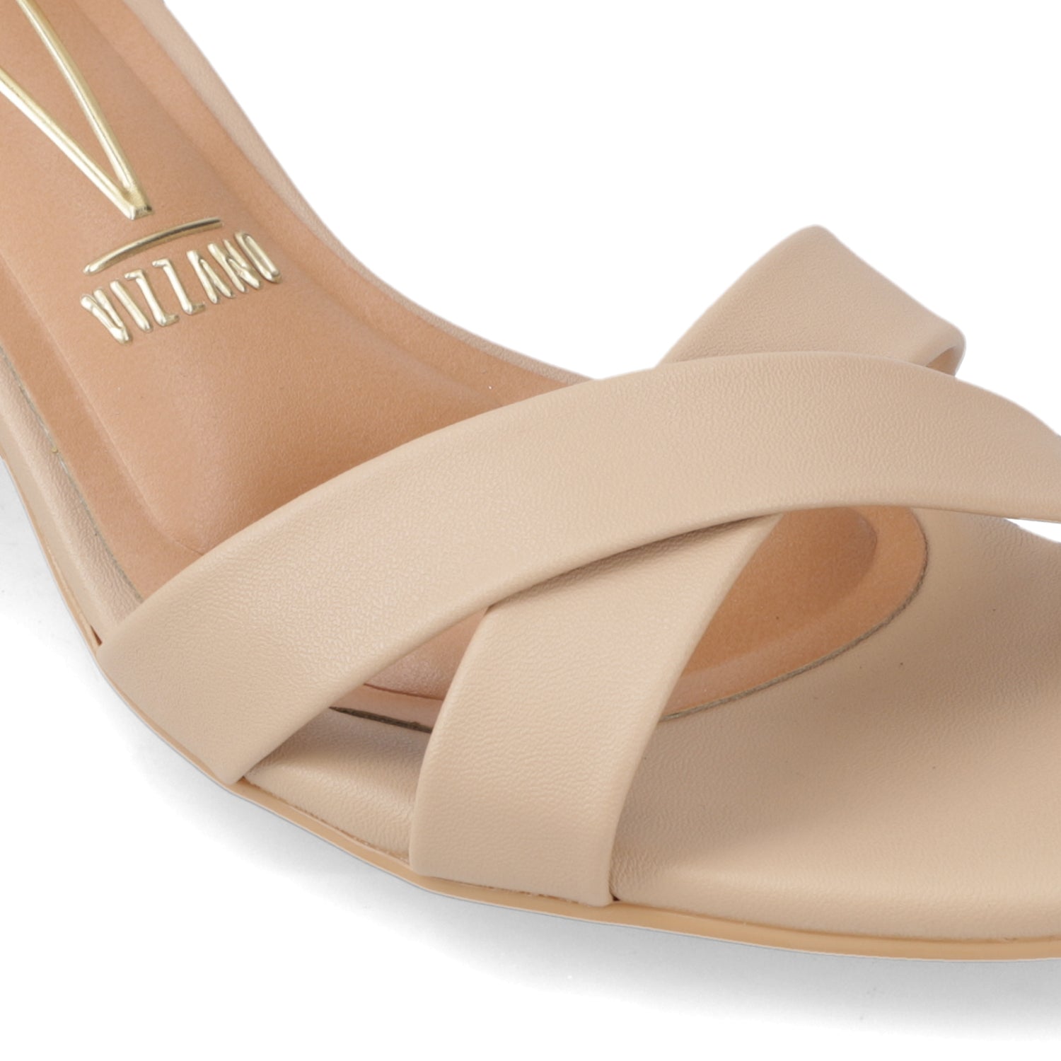 Sandalia Taco Ancho Medio Beige Vizzano Ecocuero 35 / Beige
