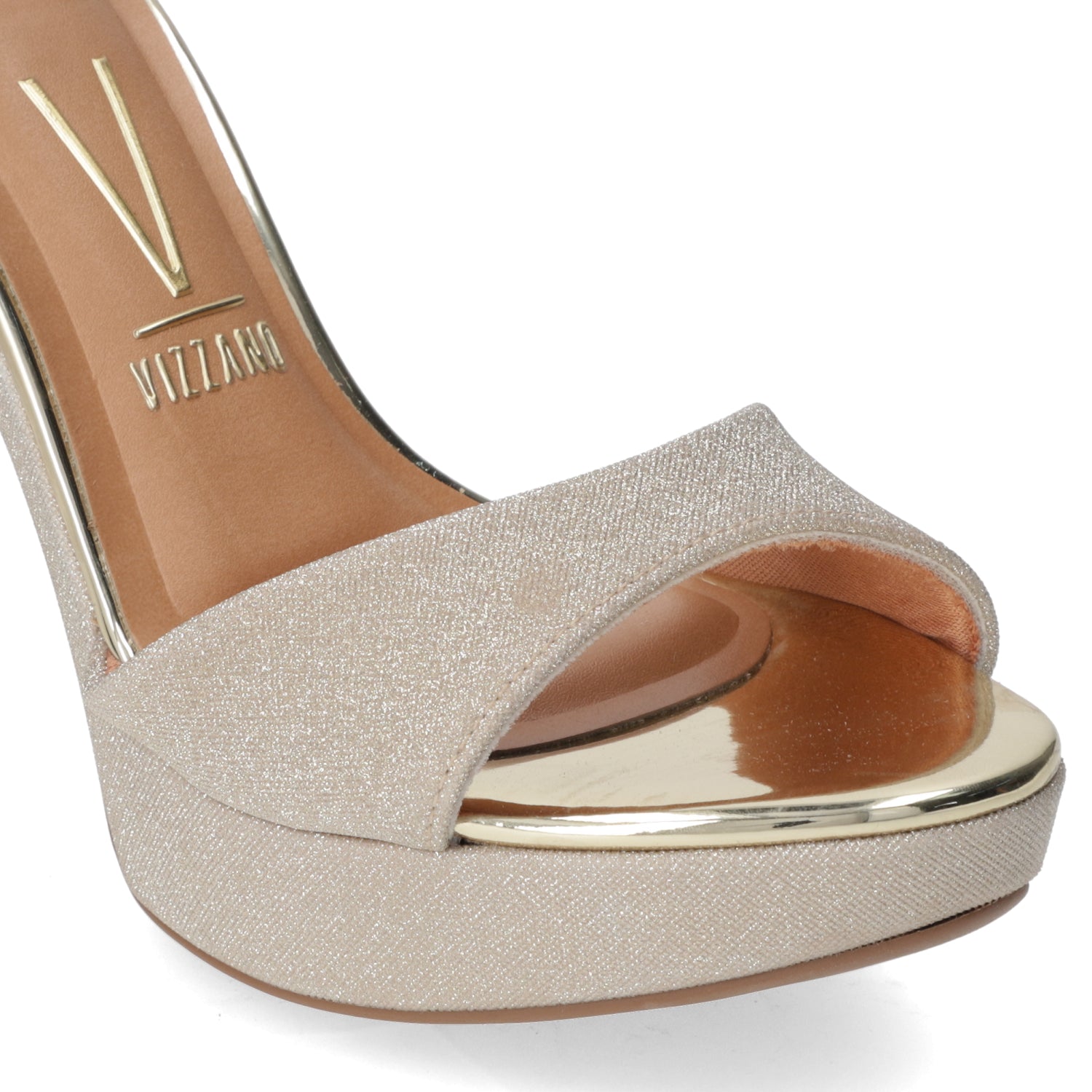 Sandalia Taco Ancho 13 cm Dorado Vizzano 34 / Dorado