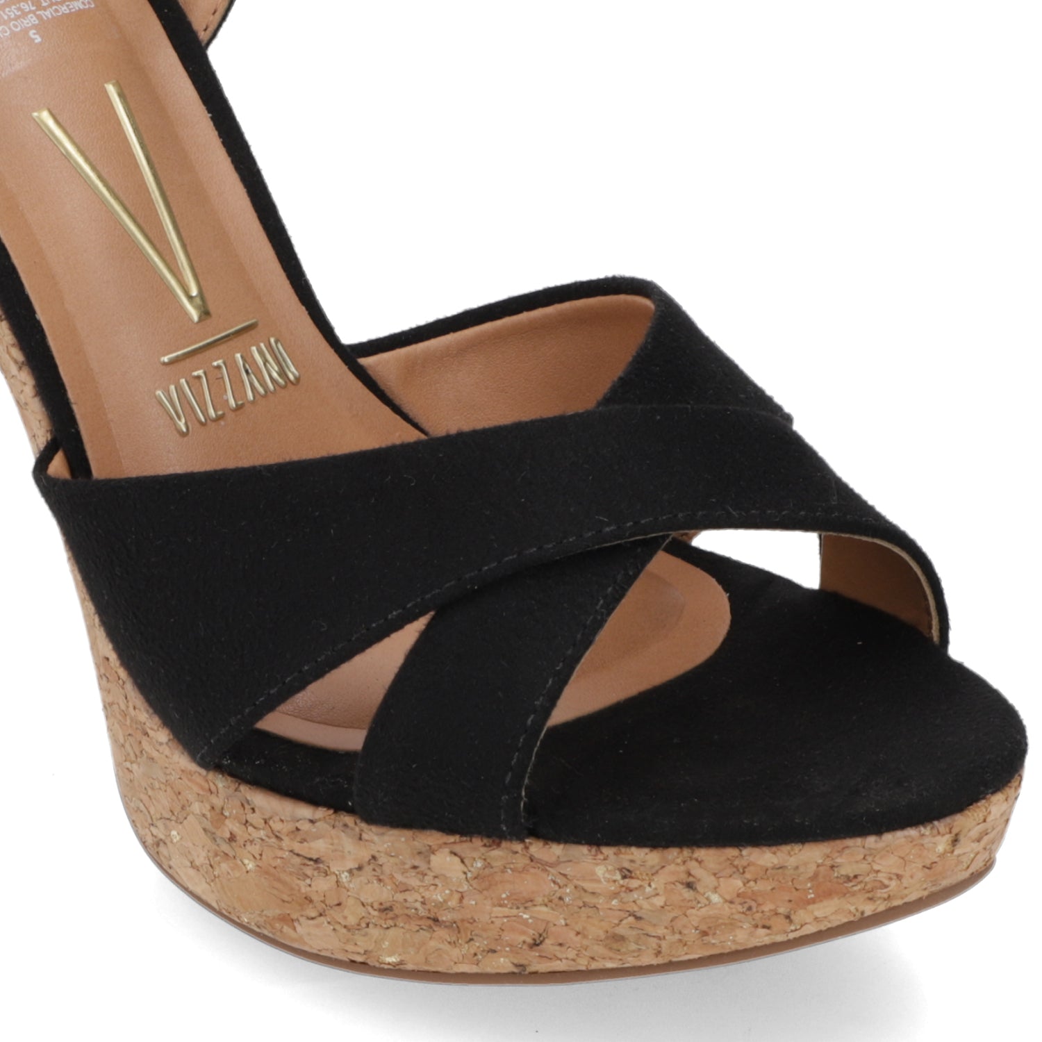 Sandalia Taco Ancho Alto Negro Vizzano Efecto Gamuza 34 / Negro