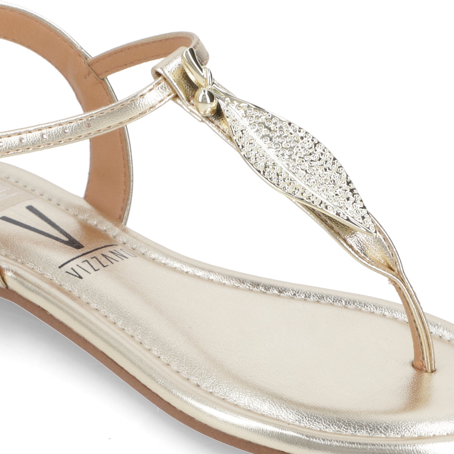 Sandalia Plana Eco Cuero Dorado 35 / Dorado