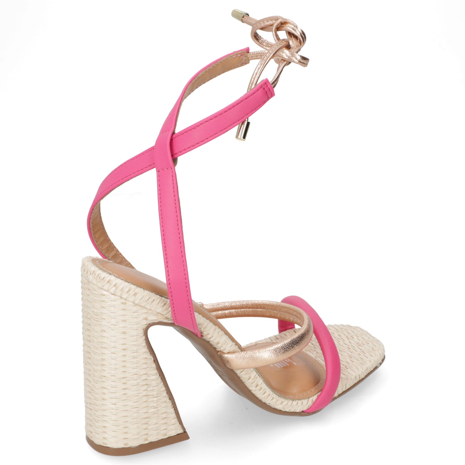 Sandalia Taco Ancho Vizzano Beige Rosado