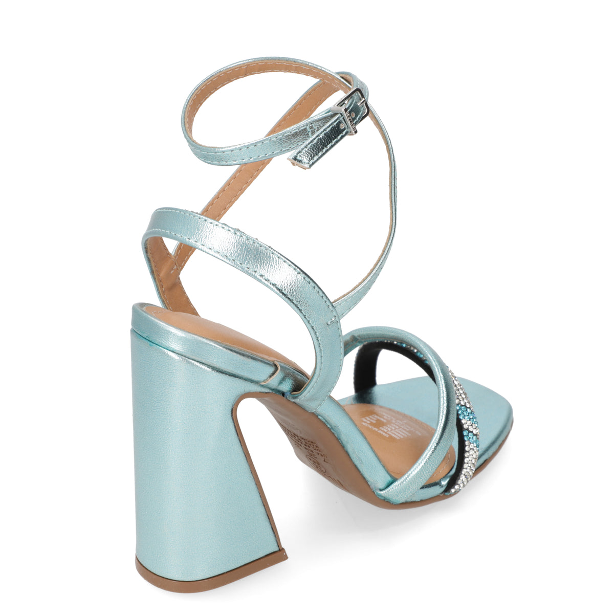 Sandalia Taco Cuadrado Vizzano Metalizado Turquesa 6403-417-26376-93235