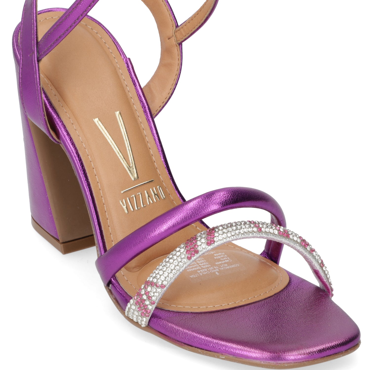 Sandalia Taco Ancho Vizzano Metalizados Magenta