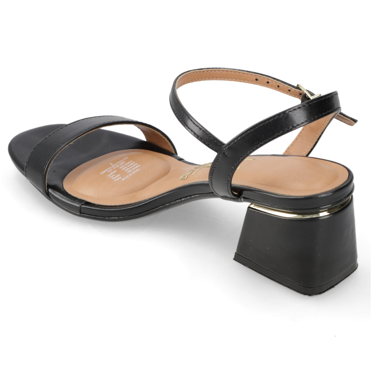 Sandalia Taco Ancho Medio Negro Vizzano Ecocuero 35 / Negro