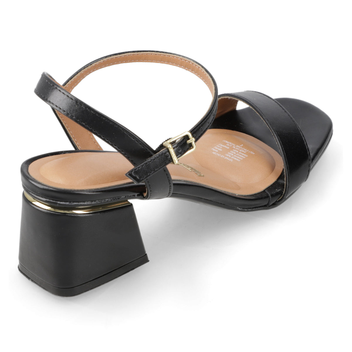 Sandalia Taco Ancho Medio Negro Vizzano Ecocuero 35 / Negro