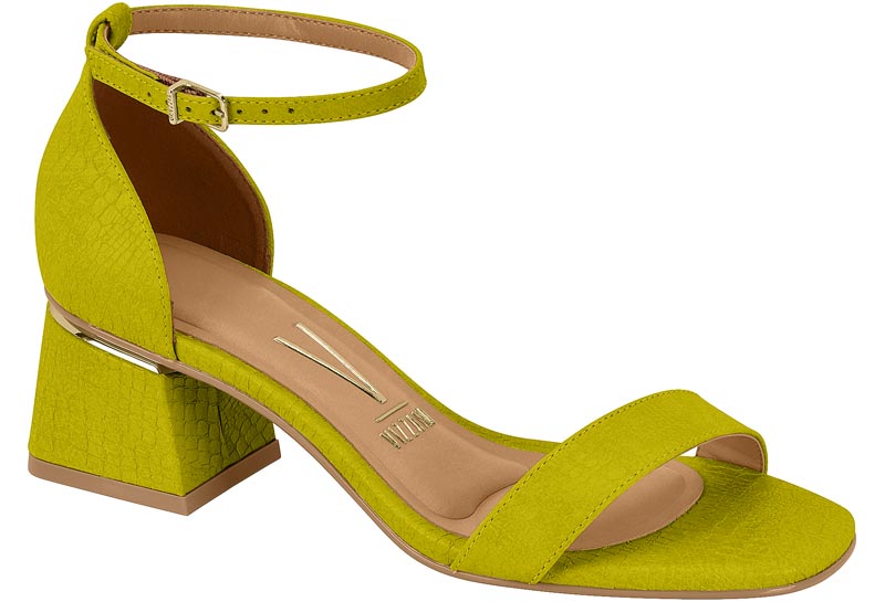 Sandalia Mujer Taco Medio Pulsera al Tobillo Verde Lima Vizzano