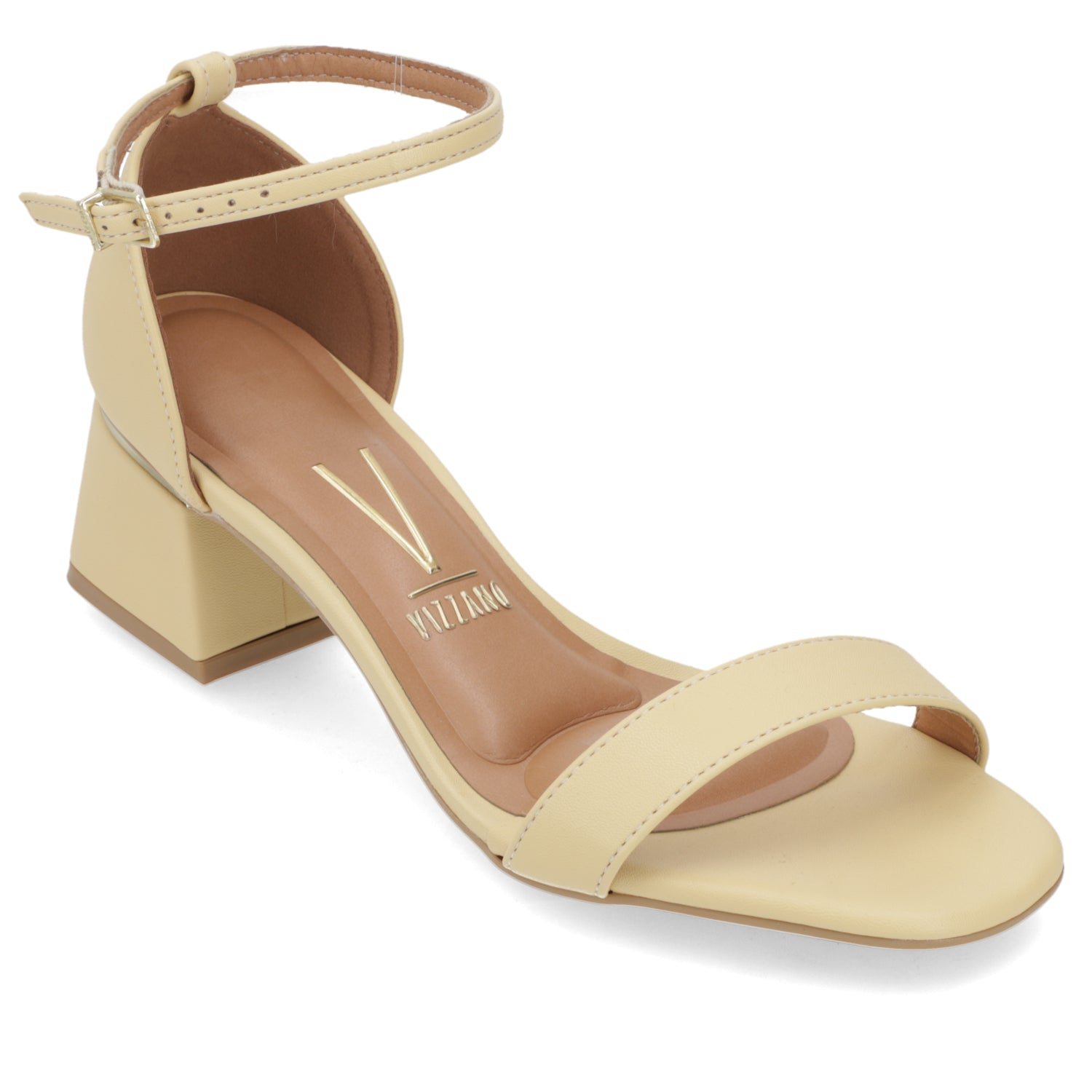 Sandalia Taco Ancho Medio Amarillo Vizzano Ecocuero 35 / Amarillo