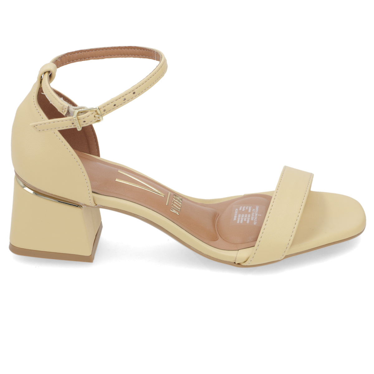 Sandalia Taco Ancho Medio Amarillo Vizzano Ecocuero 35 / Amarillo