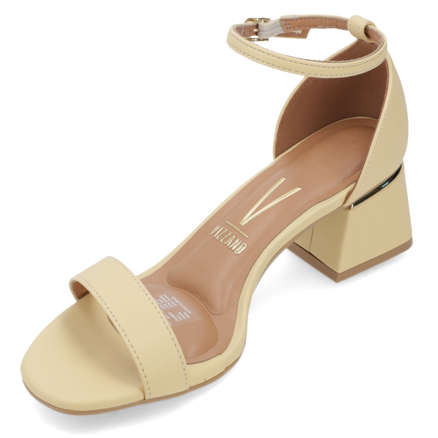 Sandalia Taco Ancho Medio Amarillo Vizzano Ecocuero 35 / Amarillo