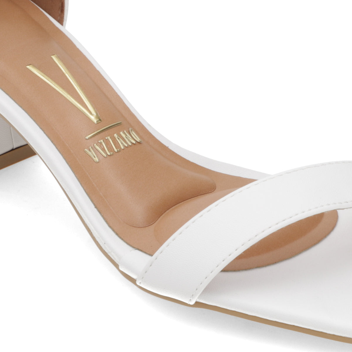 Sandalia Taco Ancho Eco Cuero Blanco 35