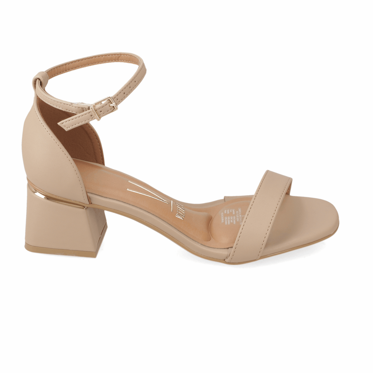 Sandalia Taco Ancho Medio Beige Vizzano Ecocuero 35 / Beige