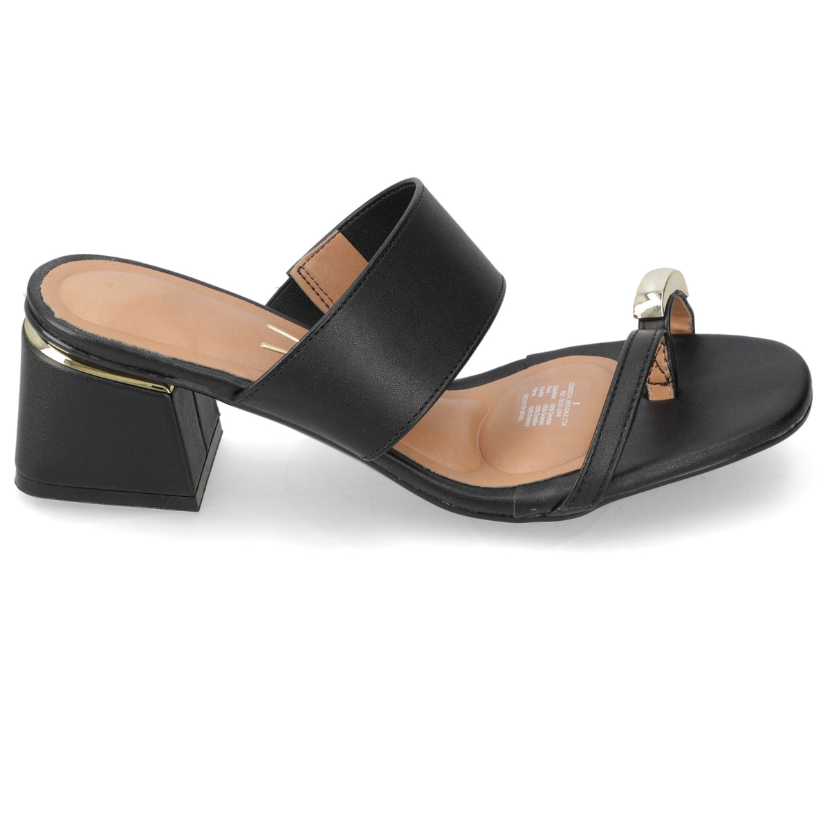 Sandalia Taco Ancho Medio Negro Vizzano Ecocuero 35 / Negro