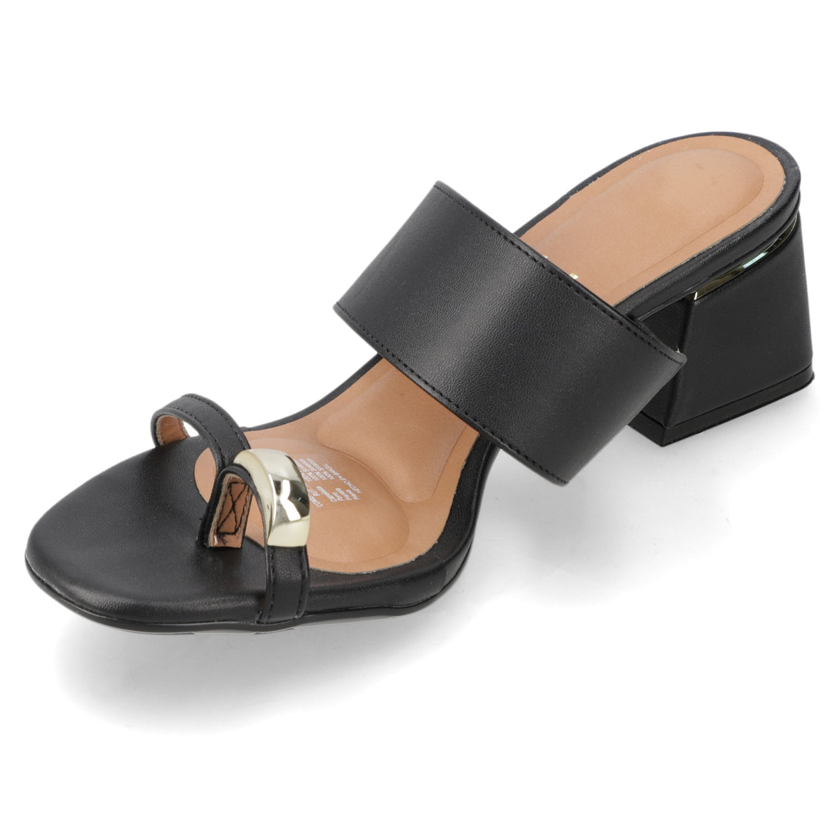 Sandalia Taco Ancho Medio Negro Vizzano Ecocuero 35 / Negro