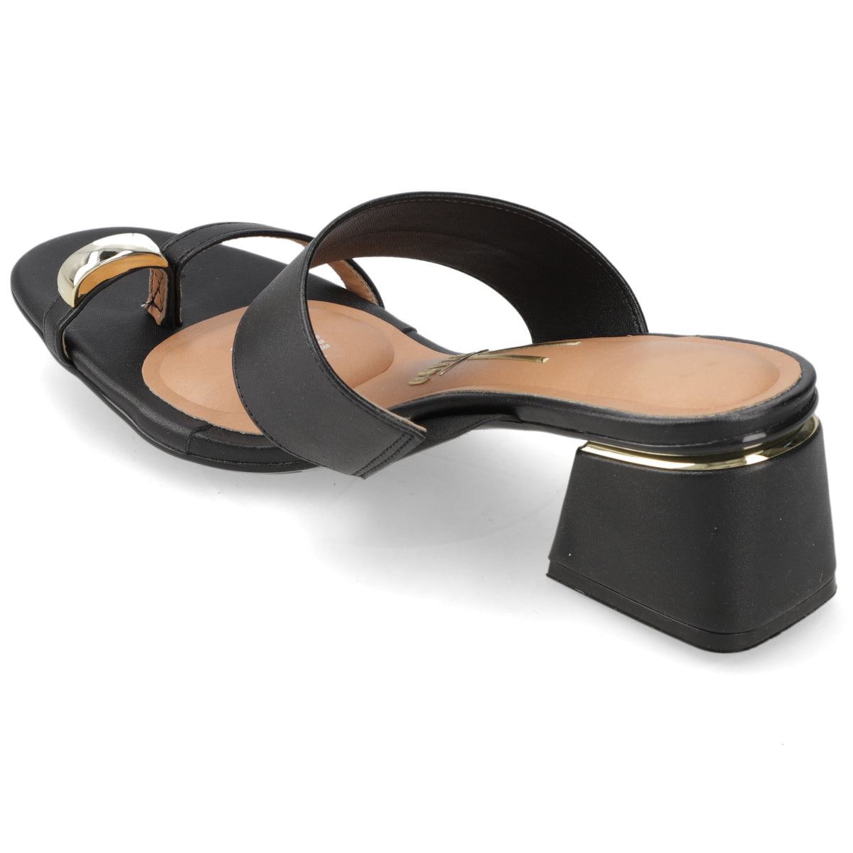 Sandalia Taco Ancho Medio Negro Vizzano Ecocuero 35 / Negro