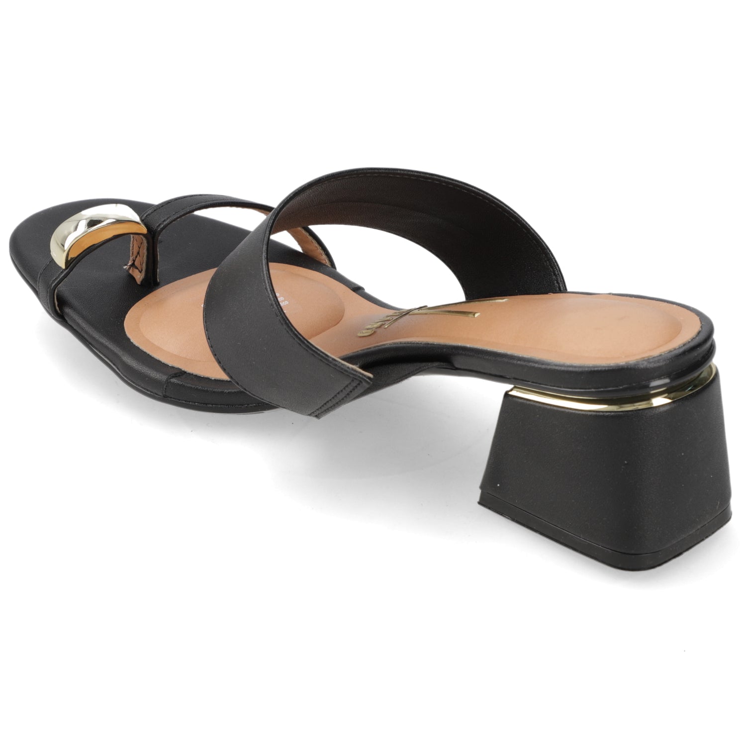 Sandalia Taco Ancho Medio Negro Vizzano Ecocuero 35 / Negro