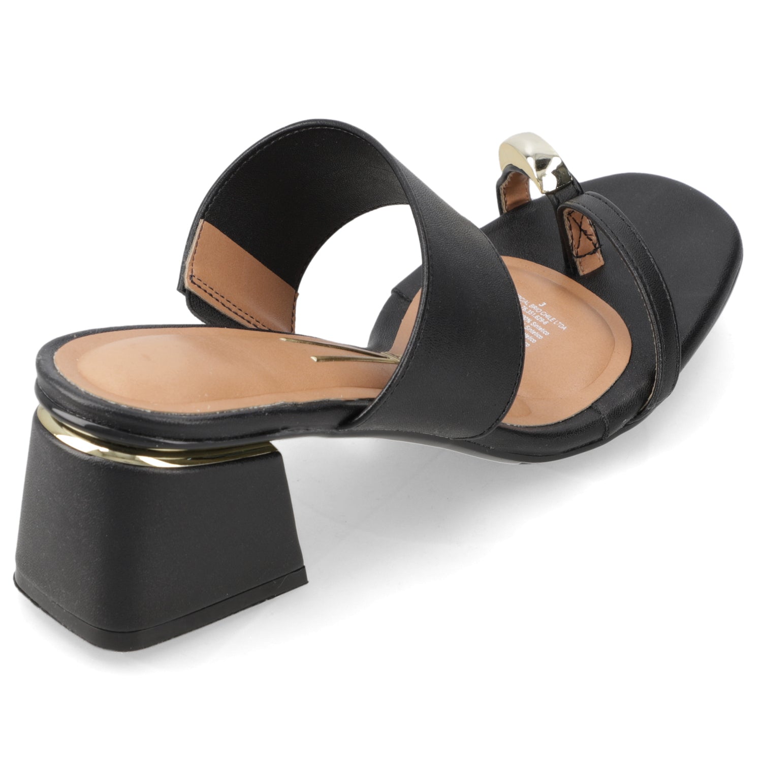 Sandalia Taco Ancho Medio Negro Vizzano Ecocuero 35 / Negro