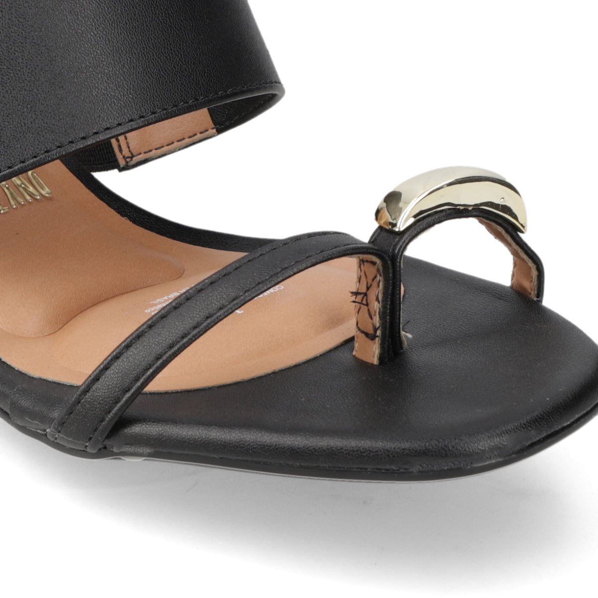 Sandalia Taco Ancho Medio Negro Vizzano Ecocuero 35 / Negro