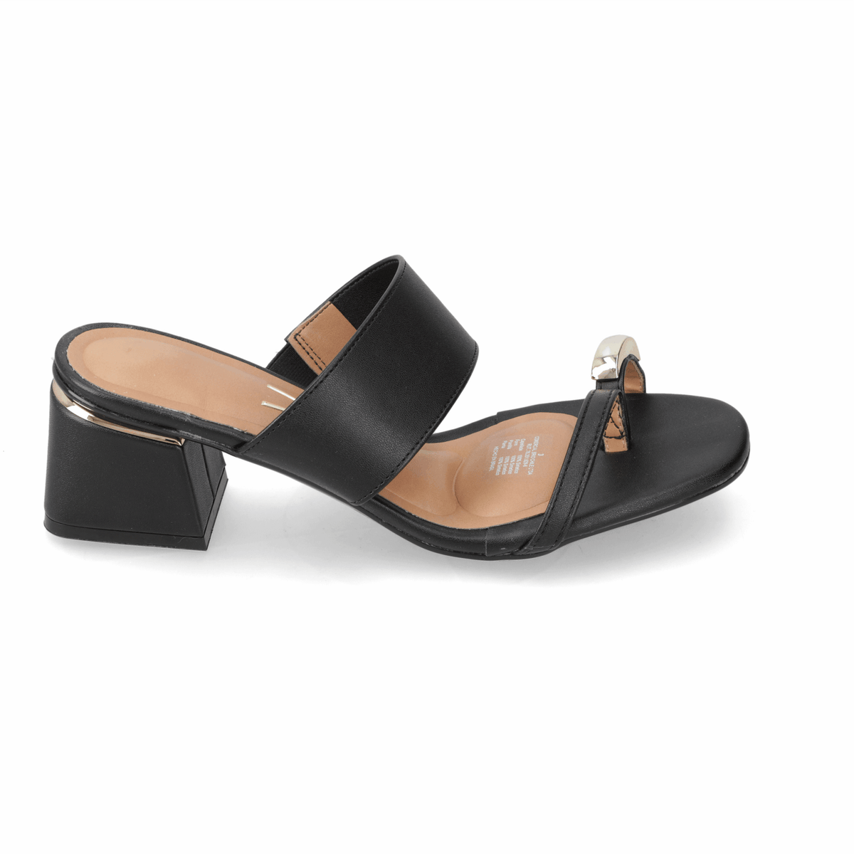Sandalia Taco Ancho Medio Negro Vizzano Ecocuero 35 / Negro