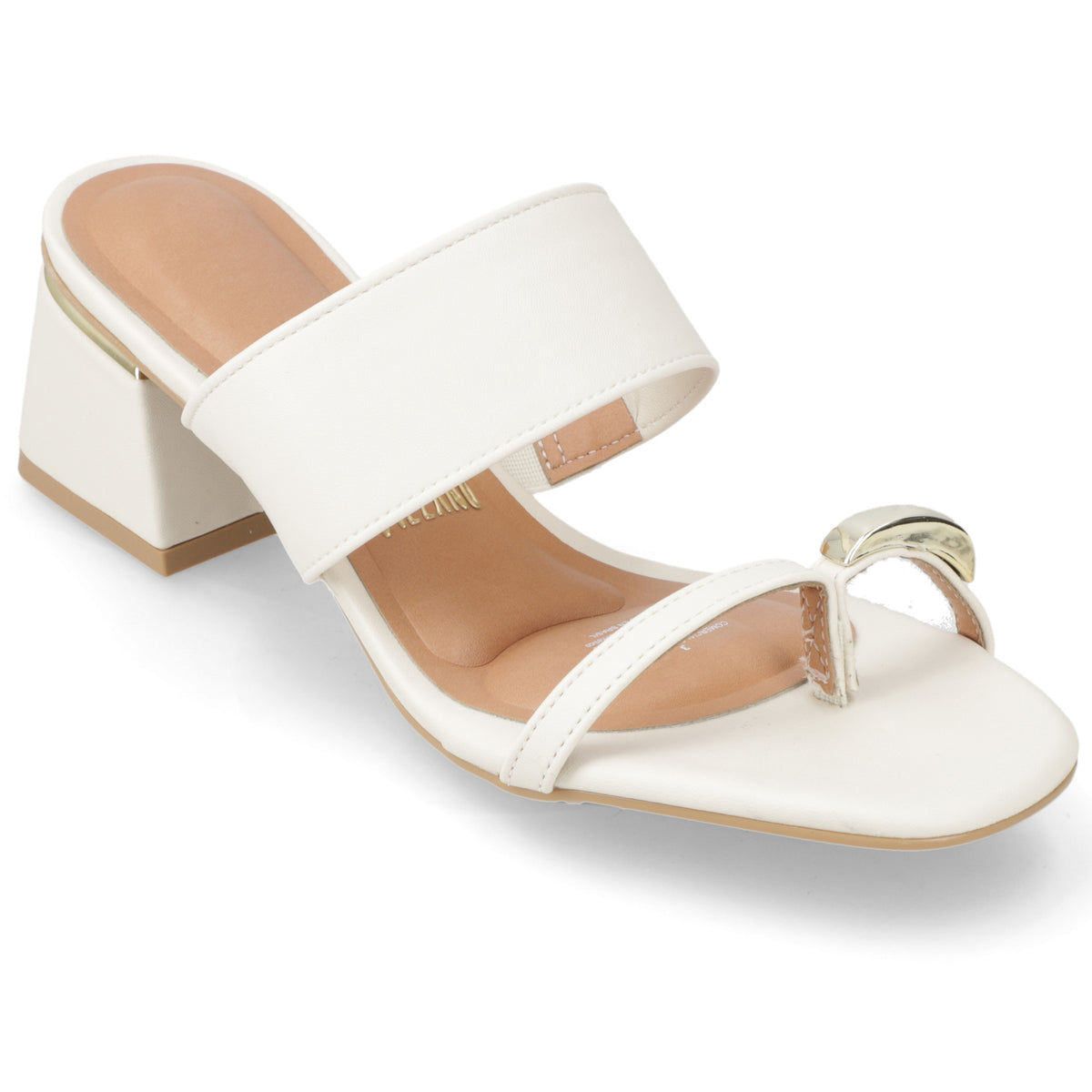 Sandalia Taco Ancho Medio Blanco OFF Vizzano Ecocuero 35 / Blanco OFF