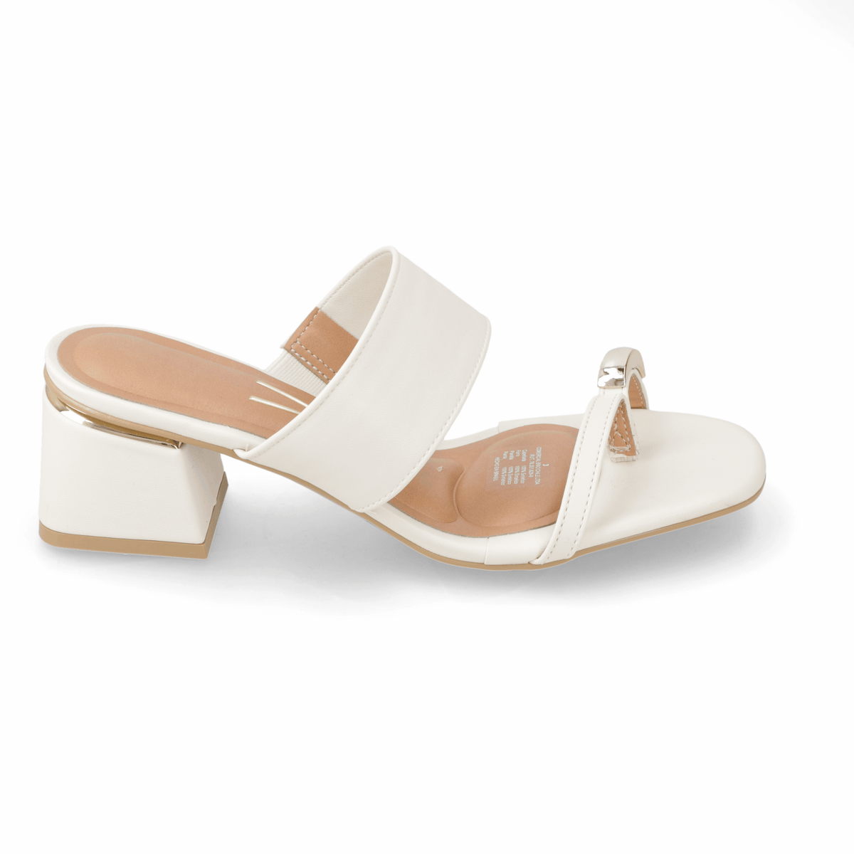 Sandalia Taco Ancho Medio Blanco OFF Vizzano Ecocuero 35 / Blanco OFF