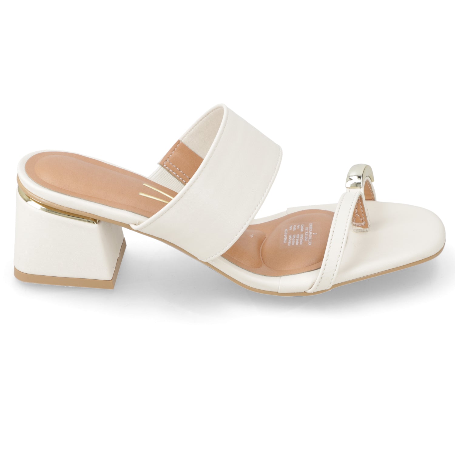 Sandalia Taco Ancho Medio Blanco OFF Vizzano Ecocuero 35 / Blanco OFF