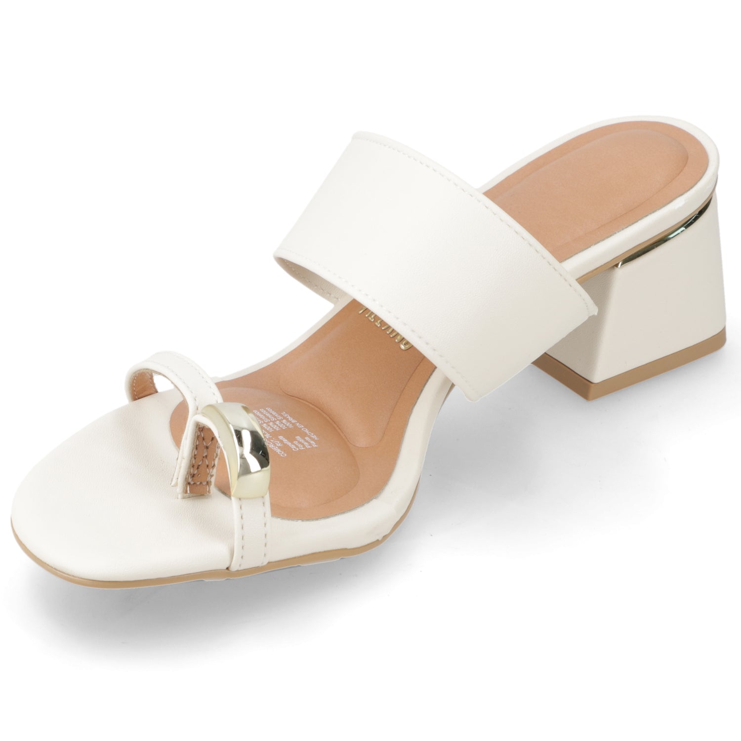 Sandalia Taco Ancho Medio Blanco OFF Vizzano Ecocuero 35 / Blanco OFF