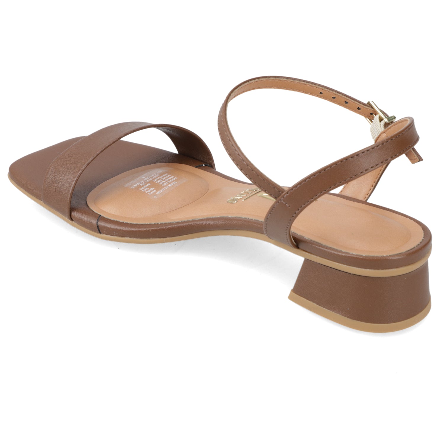 Sandalia Taco Ancho Bajo Capuchino Vizzano Ecocuero 35 / Capuchino