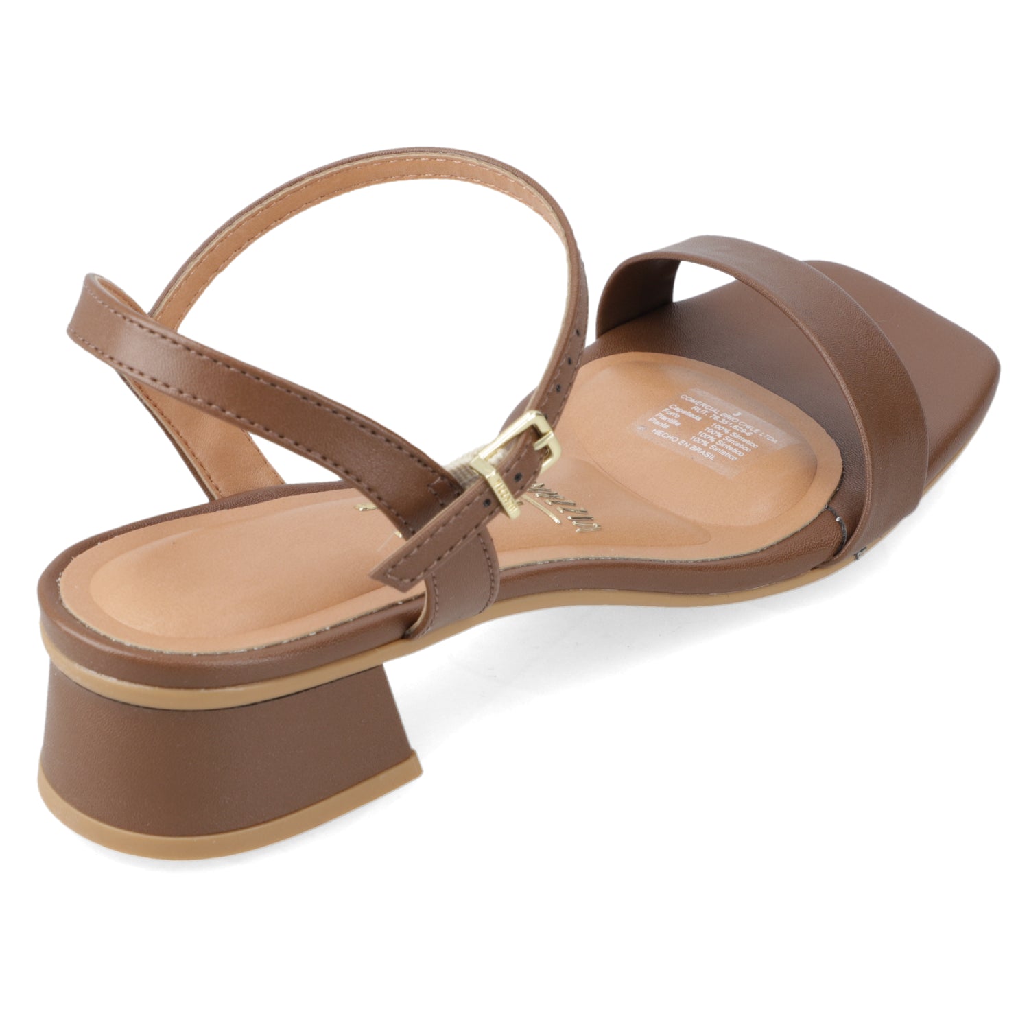 Sandalia Taco Ancho Bajo Capuchino Vizzano Ecocuero 35 / Capuchino