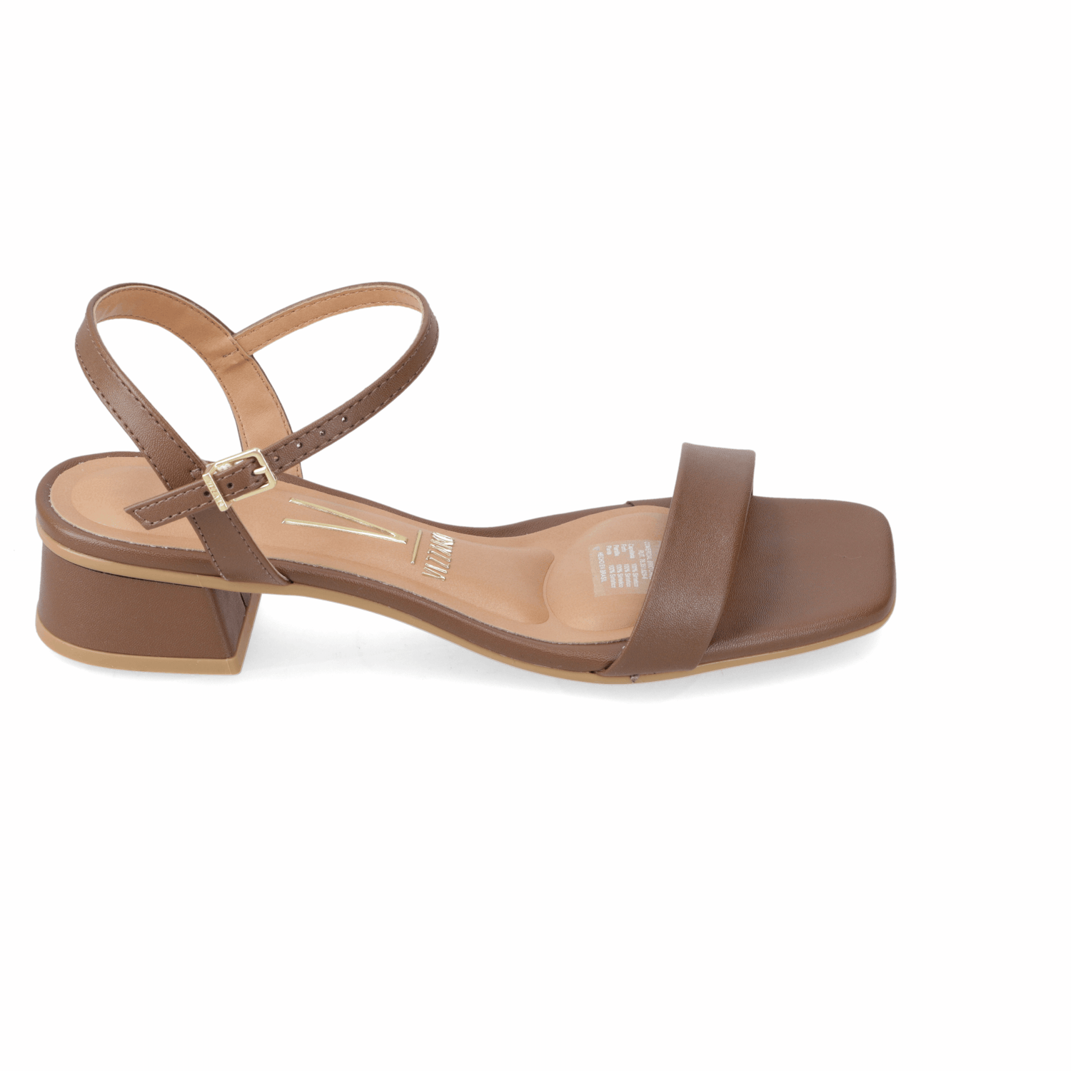 Sandalia Taco Ancho Bajo Capuchino Vizzano Ecocuero 35 / Capuchino