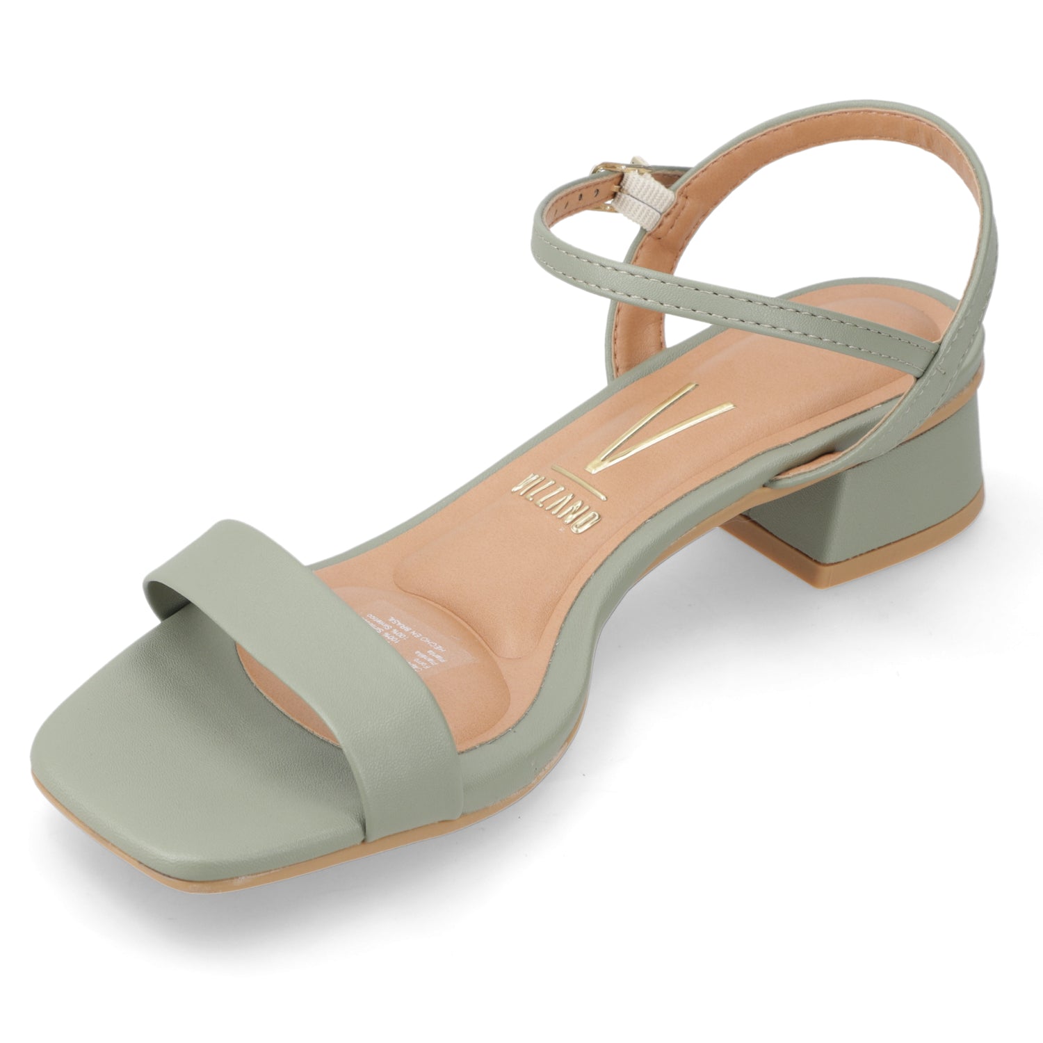 Sandalia Taco Ancho Bajo Verde Vizzano Ecocuero 35 / Verde