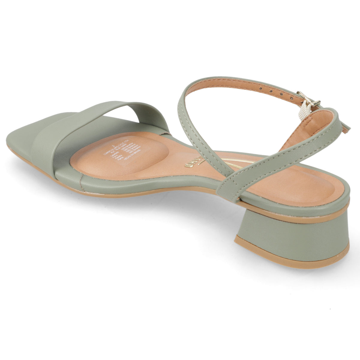 Sandalia Taco Ancho Bajo Verde Vizzano Ecocuero 35 / Verde