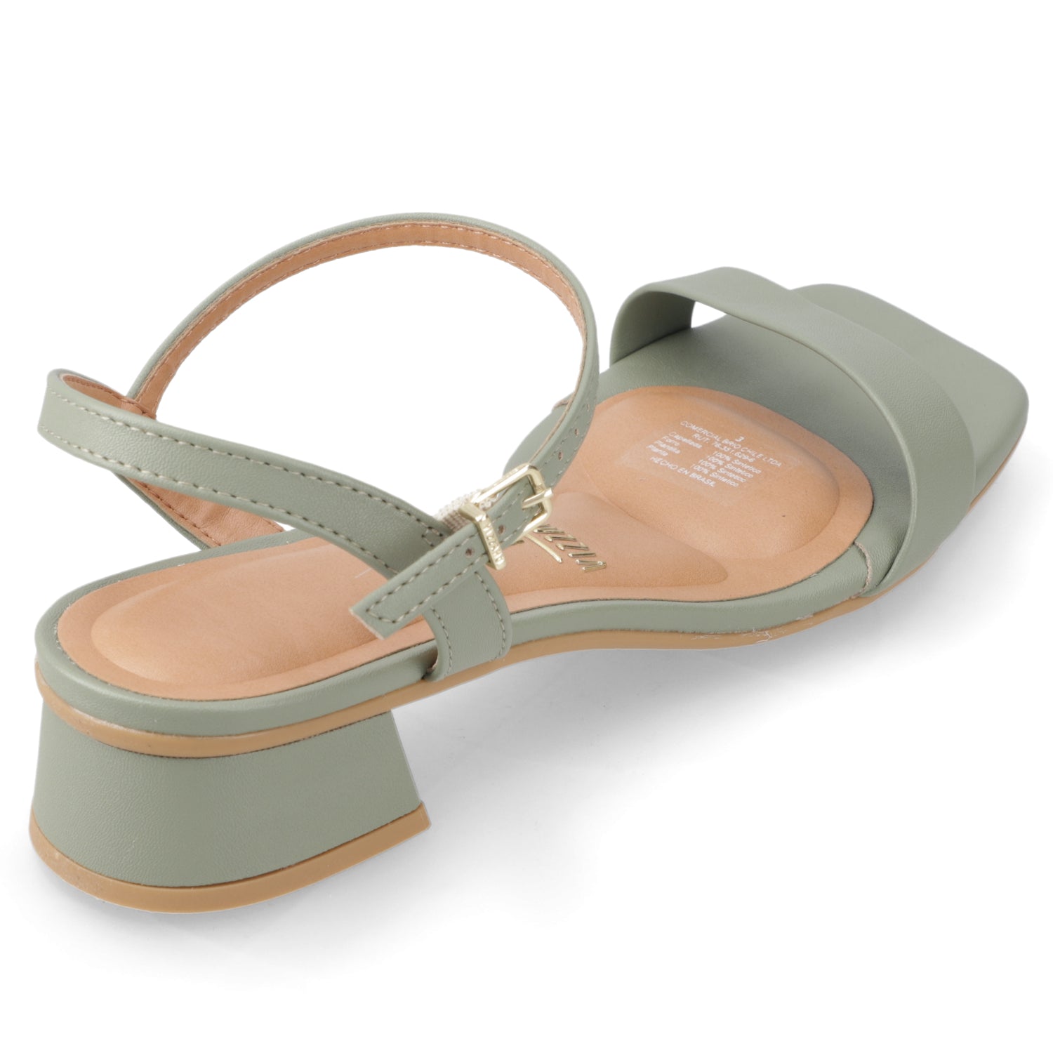 Sandalia Taco Ancho Bajo Verde Vizzano Ecocuero 35 / Verde