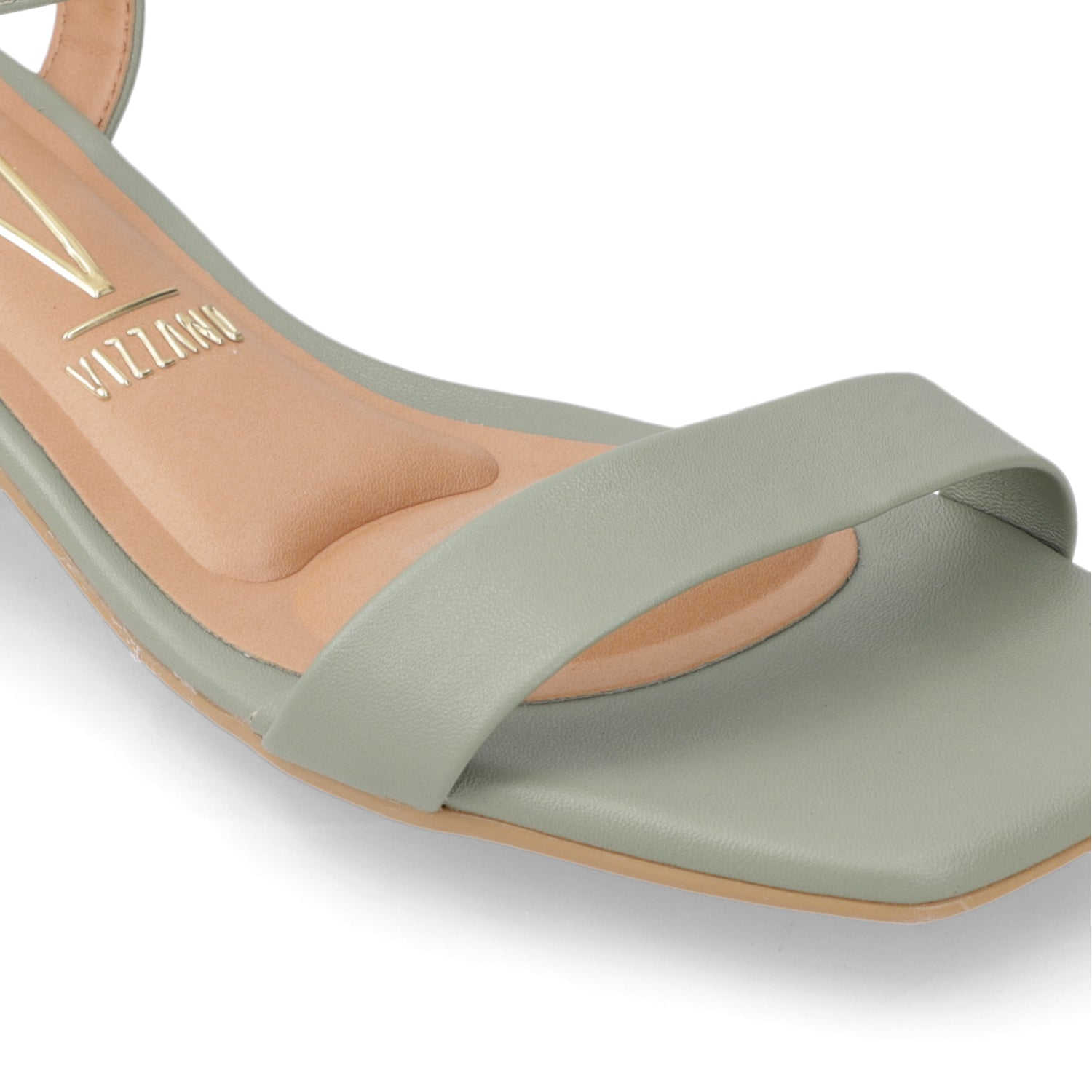 Sandalia Taco Ancho Bajo Verde Vizzano Ecocuero 35 / Verde