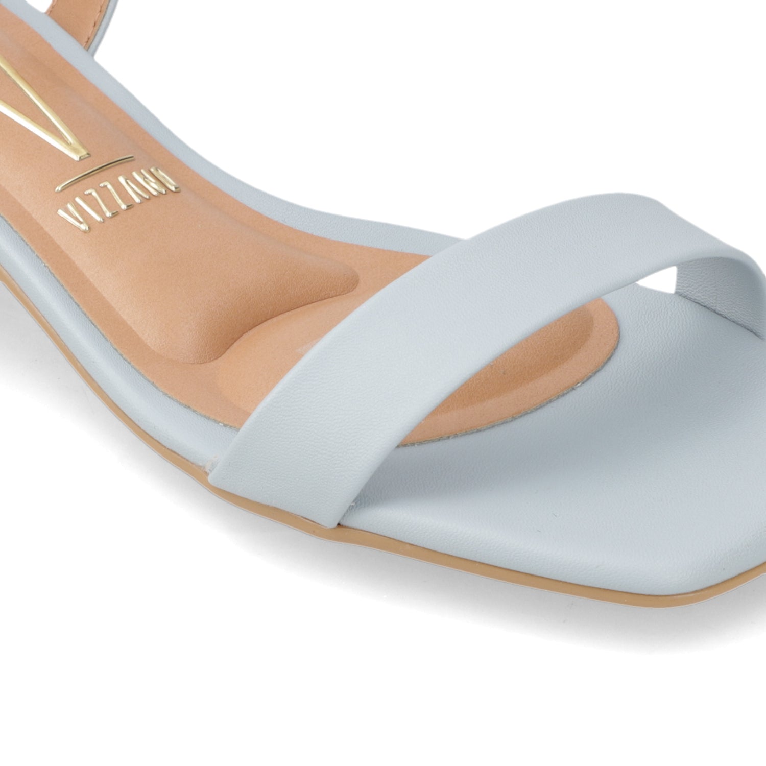 Sandalia Taco Ancho Bajo Celeste Vizzano Ecocuero 35 / Celeste