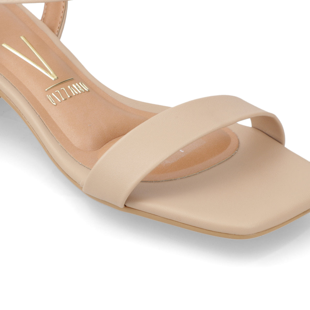 Sandalia Taco Ancho Bajo Beige Vizzano Ecocuero 35 / Beige