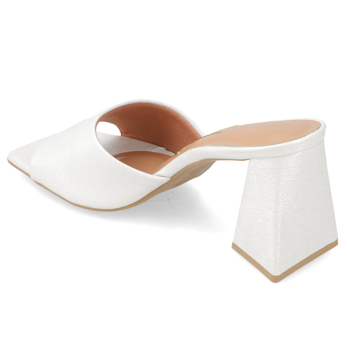 Sandalia Taco Ancho Alto Plateado Vizzano Ecocuero Brillante 34 / Plateado