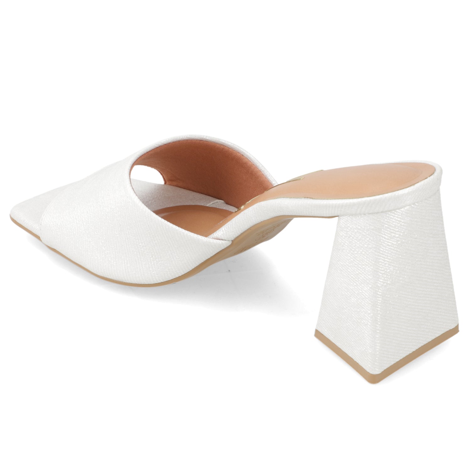 Sandalia Taco Ancho Alto Plateado Vizzano Ecocuero Brillante 34 / Plateado