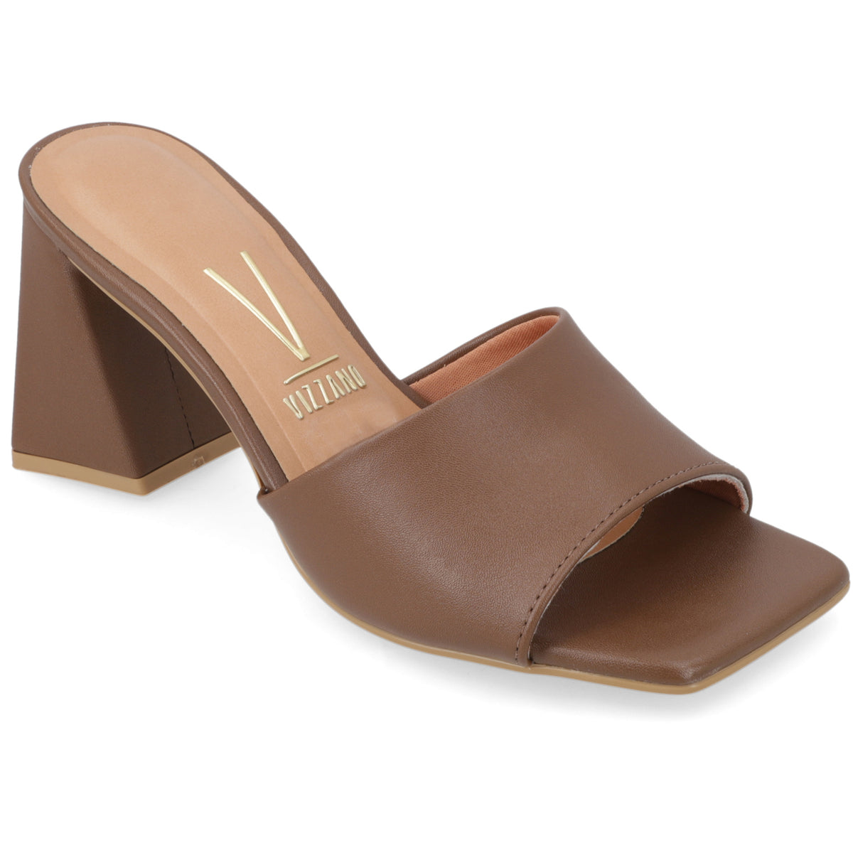 Sandalia Taco Ancho Alto Capuchino Vizzano Ecocuero 34 / Capuchino