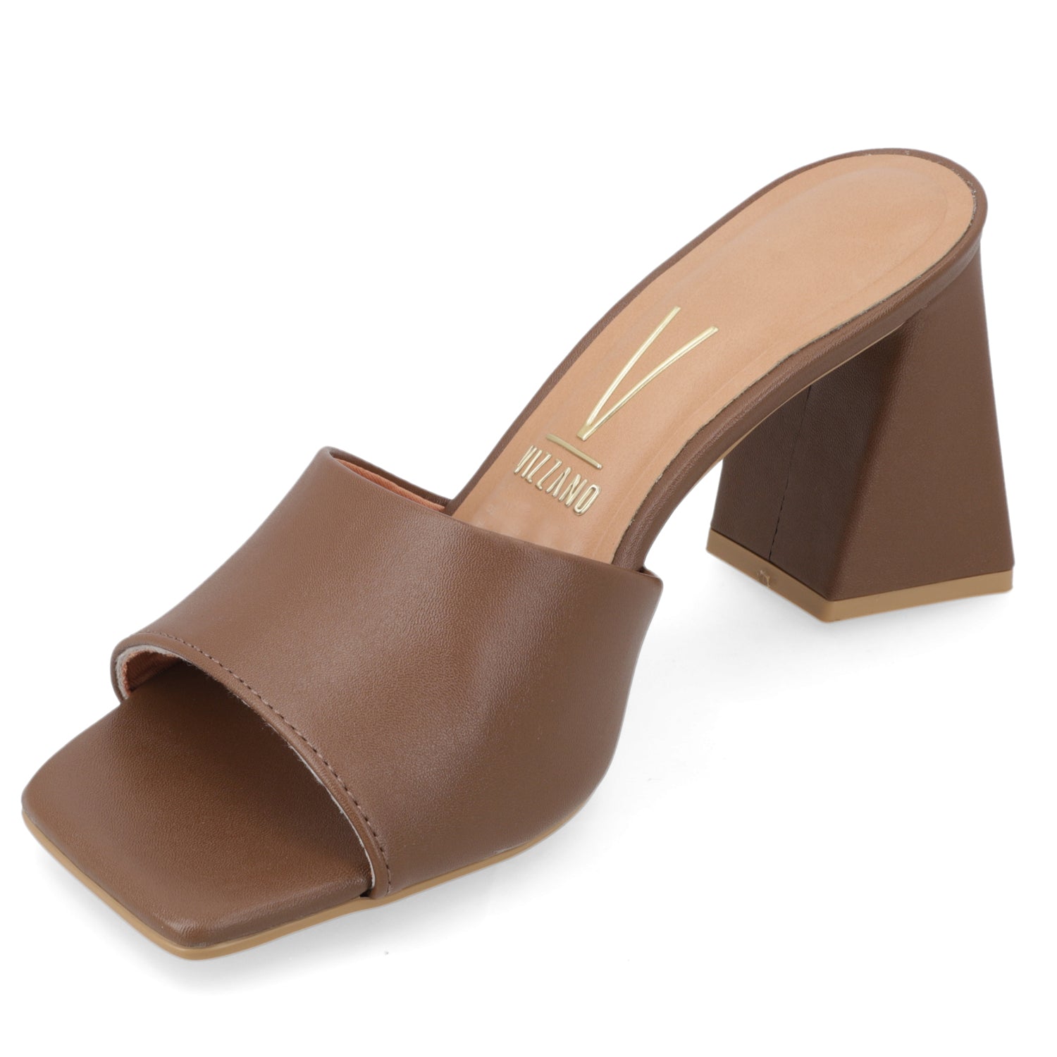 Sandalia Taco Ancho Alto Capuchino Vizzano Ecocuero 34 / Capuchino