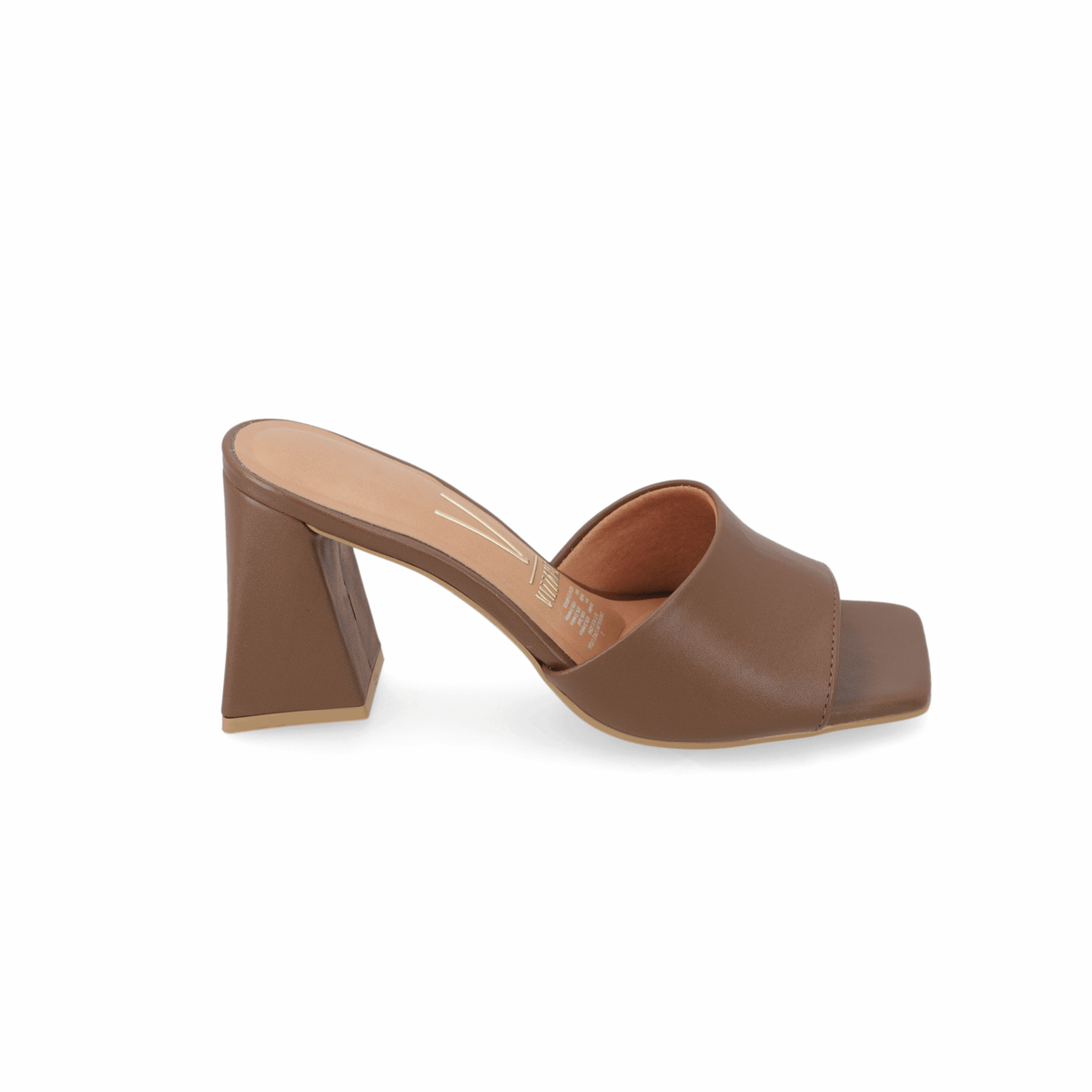 Sandalia Taco Ancho Alto Capuchino Vizzano Ecocuero 34 / Capuchino