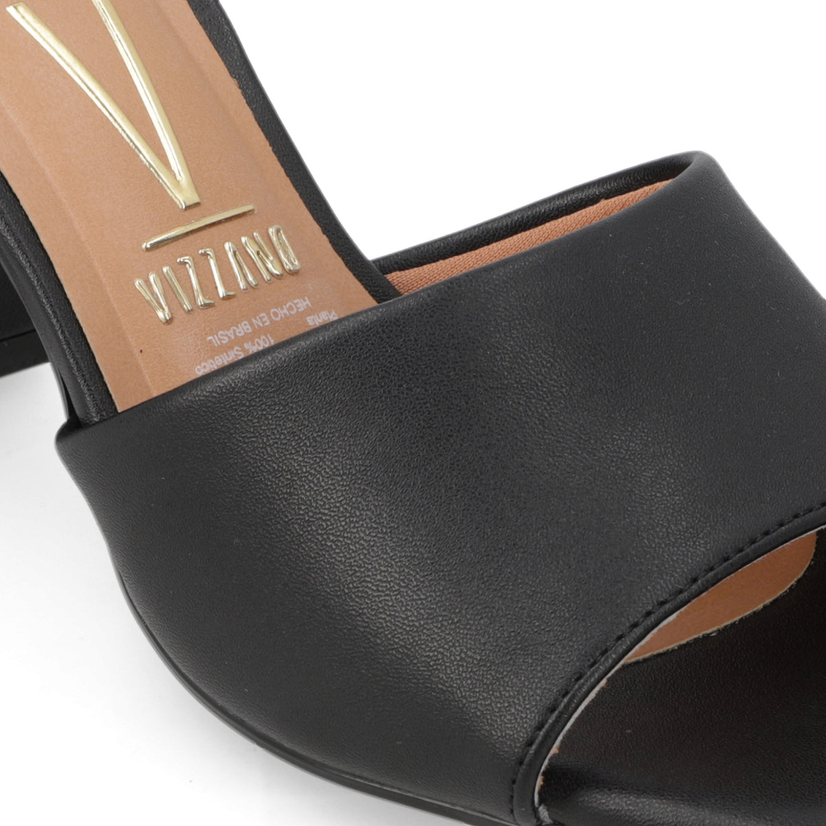 Sandalia Taco Ancho Alto Negro Vizzano Ecocuero 34 / Negro