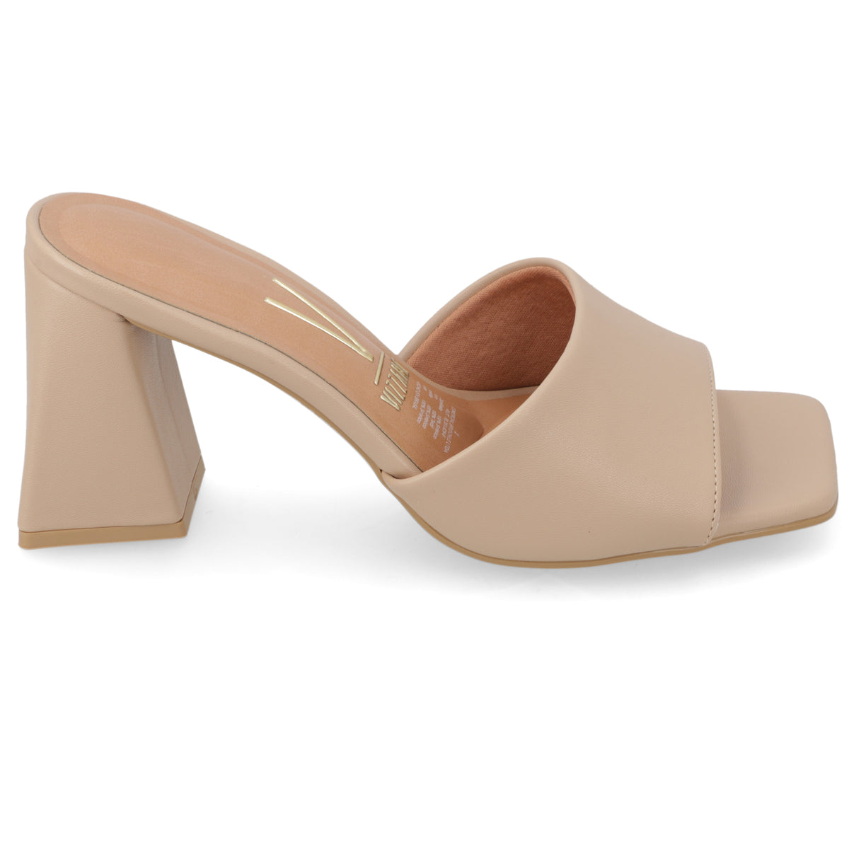 Sandalia Taco Ancho Alto Beige Vizzano Ecocuero 34 / Beige