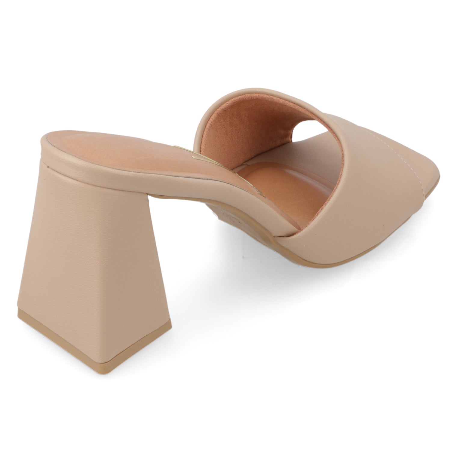 Sandalia Taco Ancho Alto Beige Vizzano Ecocuero 34 / Beige